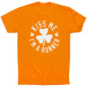 Running Short Sleeve T-Shirt - Kiss Me I am a Runner Shamrock