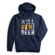 Statement Fleece Hoodie -  Will Run For Beer