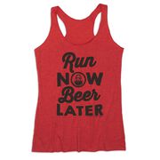 Women's Everyday Tank Top - Run Club Run Now Beer Later (White Tee)