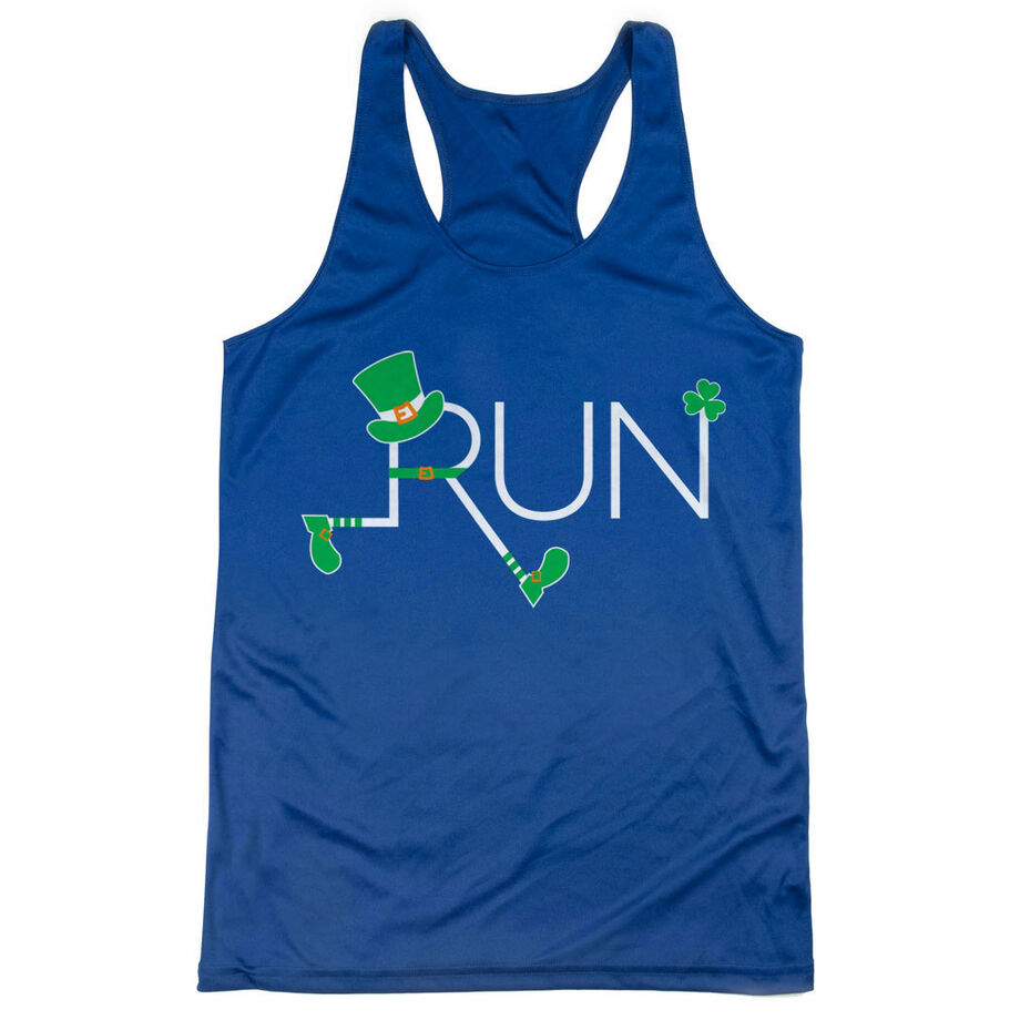 Women's Racerback Performance Tank Top - Let's Run Lucky