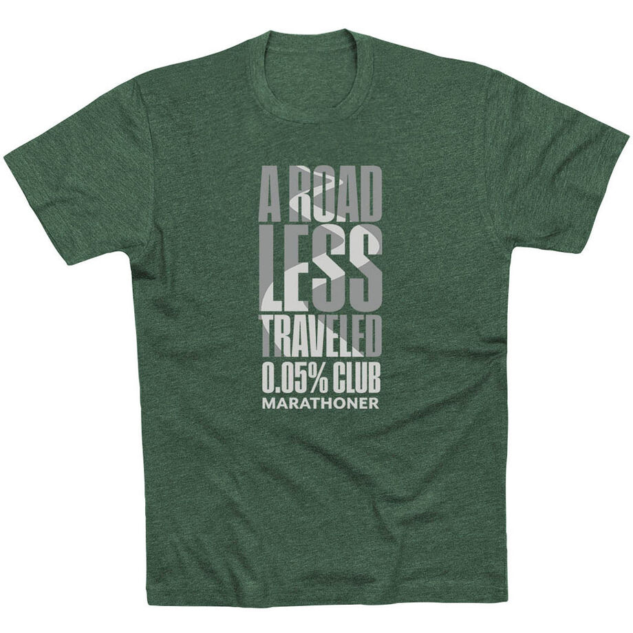 Running Short Sleeve T-Shirt - A Road Less Traveled - Marathoner