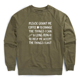 Running Raglan Crew Neck Pullover - Please Grant Me Coffee