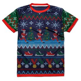 Running Short Sleeve Performance Tee - Christmas Ugly Sweater