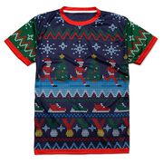 Running Short Sleeve Performance Tee - Christmas Ugly Sweater