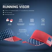 Running Comfort Performance Visor - Red, White & Blue