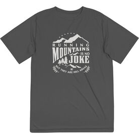 Men's Running Short Sleeve Performance Tee - Running Mountains [Graphite/Adult Small] - SS