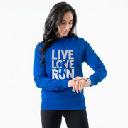 Running Raglan Crew Neck Pullover - Live Love Run Silhouette