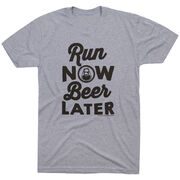 Running Short Sleeve T-Shirt - Run Club Run Now Beer Later 