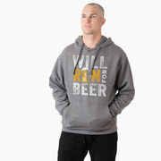 Statement Fleece Hoodie -  Will Run For Beer