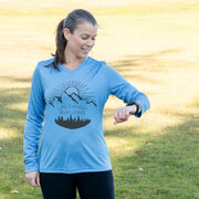 Women's Long Sleeve Tech Tee - Life's Short Run Long (Mountains)