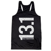 Women's Racerback Performance Tank Top - 13.1 Half Marathon Vertical