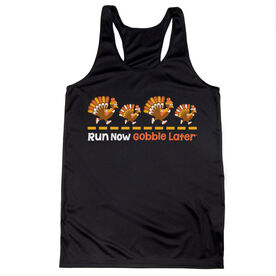 Women's Racerback Performance Tank Top -  Run Now Gobble Later Turkeys
