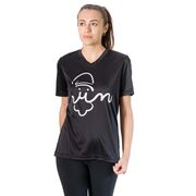 Women's Short Sleeve Tech Tee - Santa Run Face