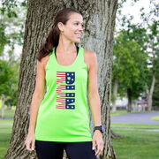 Women's Racerback Performance Tank Top - Patriotic Run