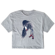 Running Short Sleeve Crop Tee - Because of The Brave