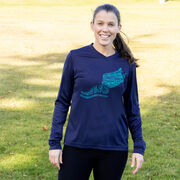 Women's Long Sleeve Tech Tee - Winged Foot Inspirational Words