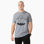 Running Short Sleeve T-Shirt - Life's Short Run Long (Mountains)