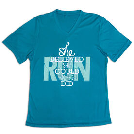 Women's Short Sleeve Tech Tee - She Believed She Could So She Did