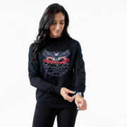 Running Raglan Crew Neck Sweatshirt - We Run Free Because Of The Brave