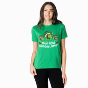 Running Short Sleeve T-Shirt - Run Now Gobble Later Turkey Trot