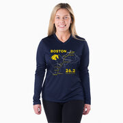 Women's Long Sleeve Tech Tee - Boston Route