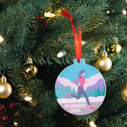 Running Round Ceramic Ornament - Runner Girl