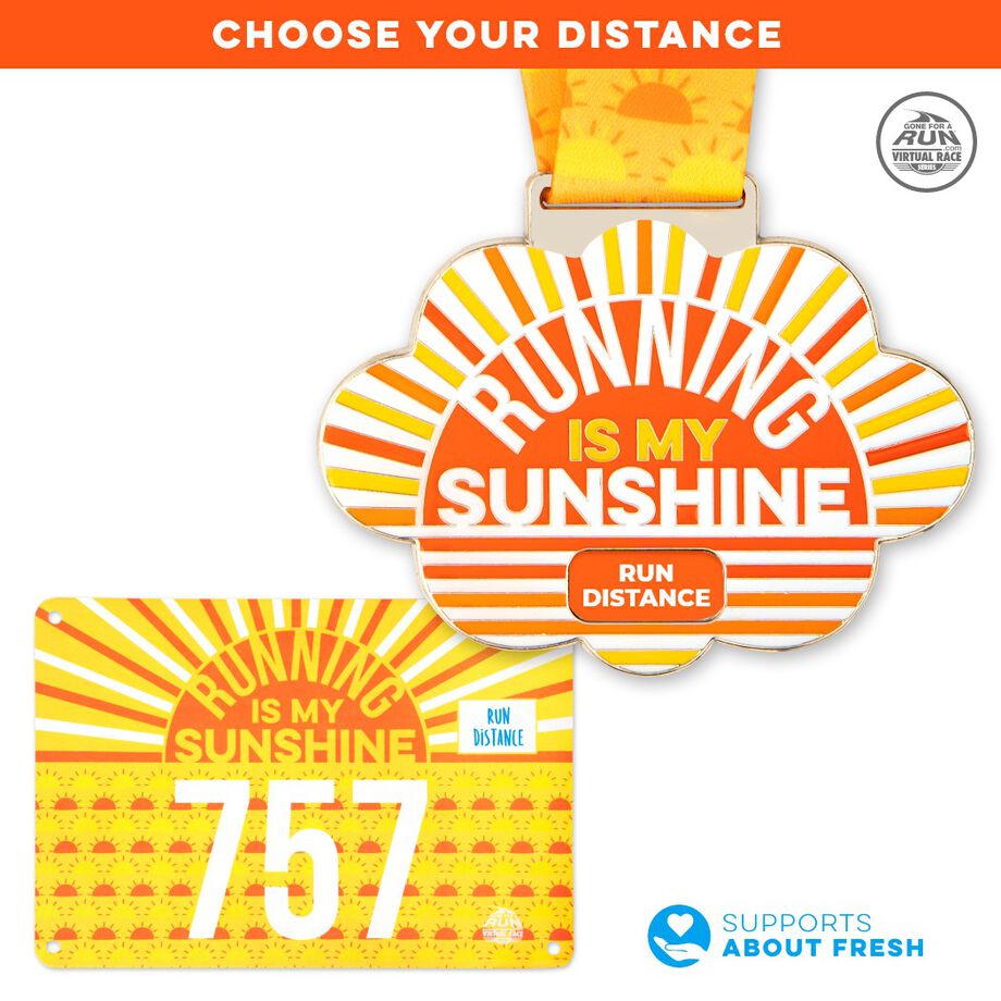 Virtual Race - Running Is My Sunshine Custom Distance