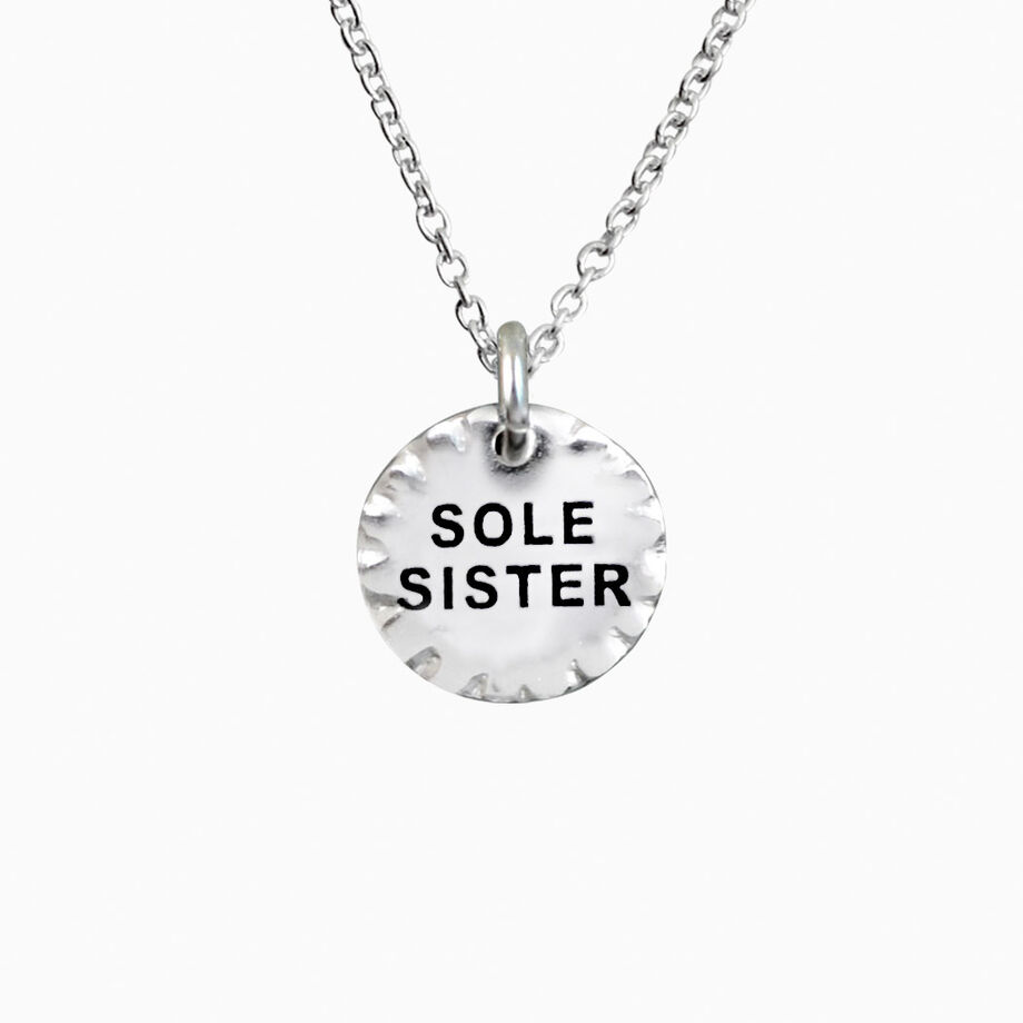 Livia Collection Sterling Silver Scalloped Sole Sister Necklace - Personalization Image