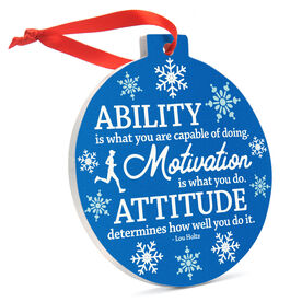 Running Round Ceramic Ornament - Ability, Motivation, Attitude