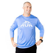 Men's Running Long Sleeve Performance Tee - Gone For a Run&reg; White Logo