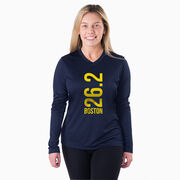 Women's Long Sleeve Tech Tee - Boston 26.2 Vertical