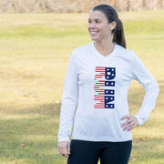 Women's Long Sleeve Tech Tee - Patriotic Run