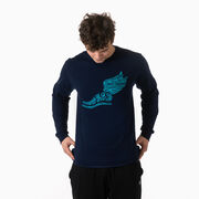 Cross Country Tshirt Long Sleeve - Winged Foot Inspirational Words