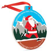 Running Round Ceramic Ornament - Here Comes Santa Claus