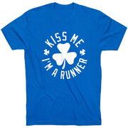 Running Short Sleeve T-Shirt - Kiss Me I am a Runner Shamrock