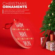 Triathlon Round Ceramic Ornament - Swim Bike Run