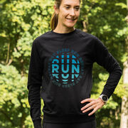 Running Raglan Crew Neck Sweatshirt - Eat Sleep Run Repeat