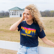 Running Short Sleeve Crop Tee - Happy Hour