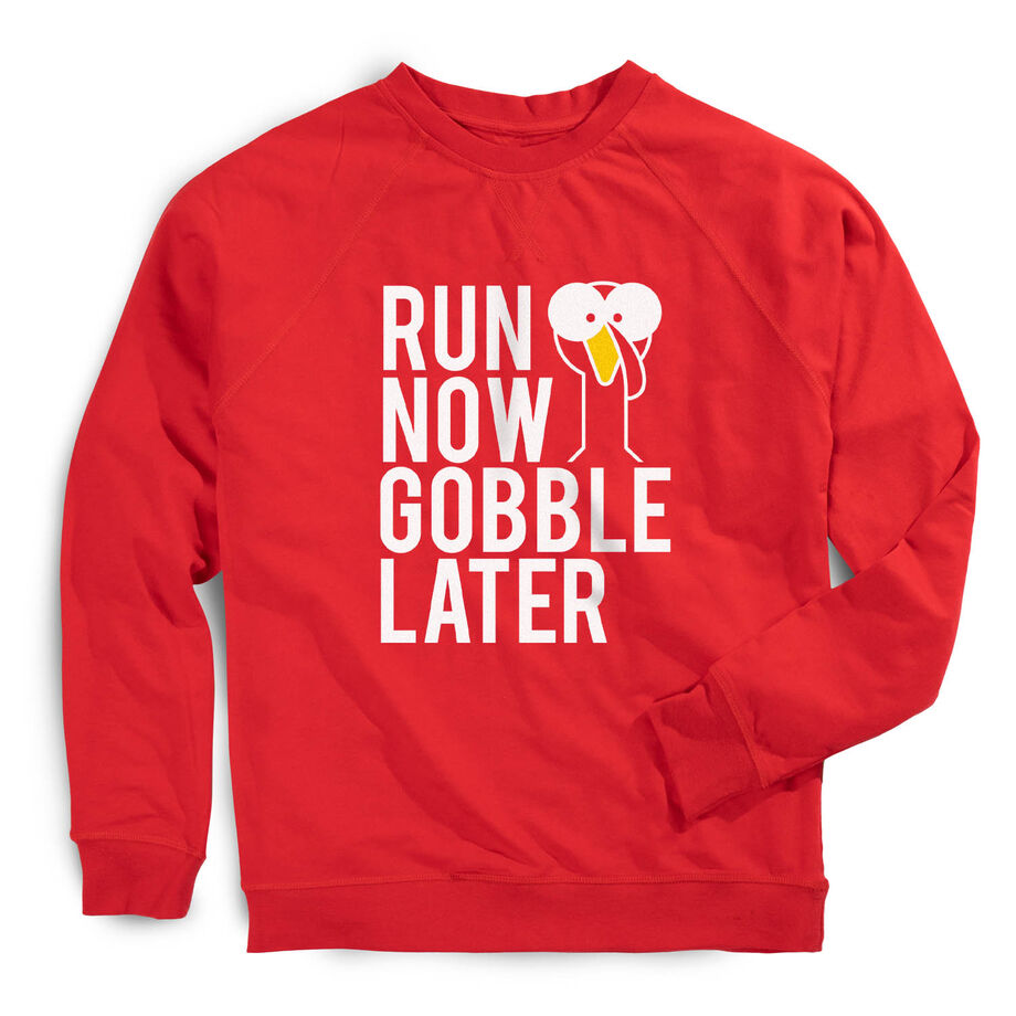 Running Raglan Crew Neck Pullover - Run Now Gobble Later (Bold)
