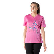 Women's Short Sleeve Tech Tee - Patriotic Runner Girl