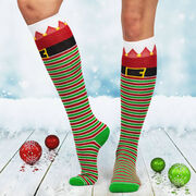 Woven Knee High Socks - Santa's Elf