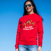 Running Raglan Crew Neck Pullover - Run Now Gobble Later Turkey Trot