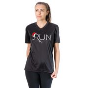 Women's Short Sleeve Tech Tee - Let's Run For Christmas