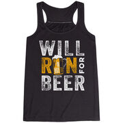 Flowy Racerback Tank Top - Will Run For Beer