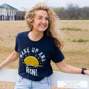Running Short Sleeve Crop Tee - Wake Up And Run