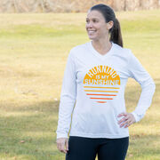 Women's Long Sleeve Tech Tee - Running is My Sunshine