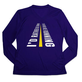 Women's Long Sleeve Tech Tee - I'd Rather Be Running