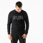 Running Raglan Crew Neck Pullover - Run Lines