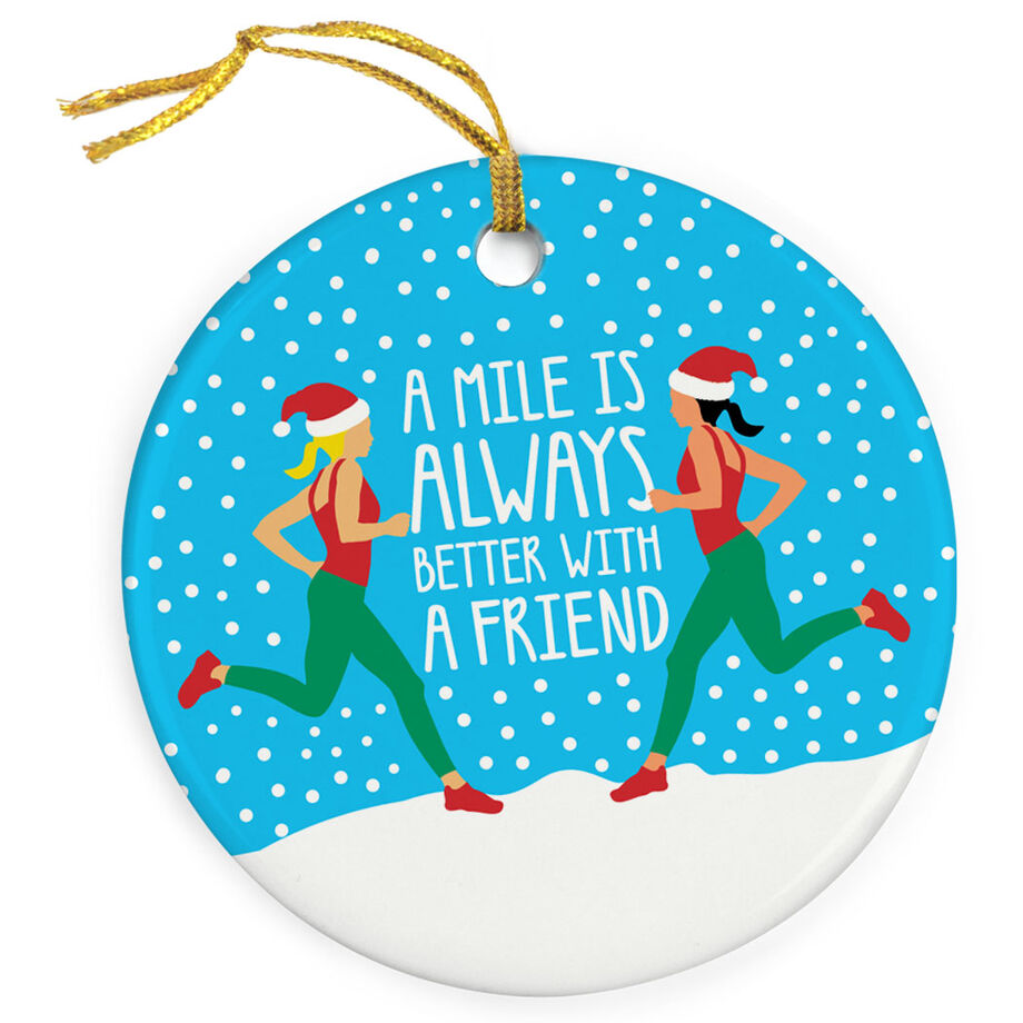 Running Porcelain Ornament - A Mile is Always Better with a Friend