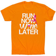 Running Short Sleeve T-Shirt - Run Now Wine Later (Bold)